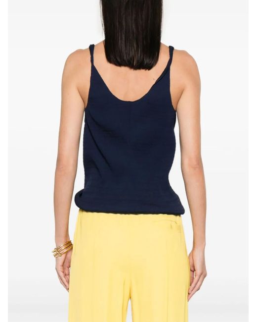 J.W. Anderson Blue Knot-Detail Plissé Top