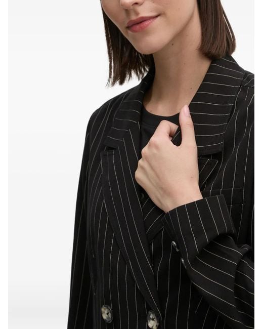 DKNY Black Pinstripe Double-Breasted Jacket