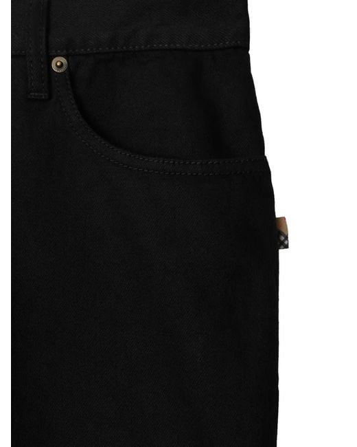 Vaqueros Holgados Con Aplique Del Logo Burberry de hombre de color Black