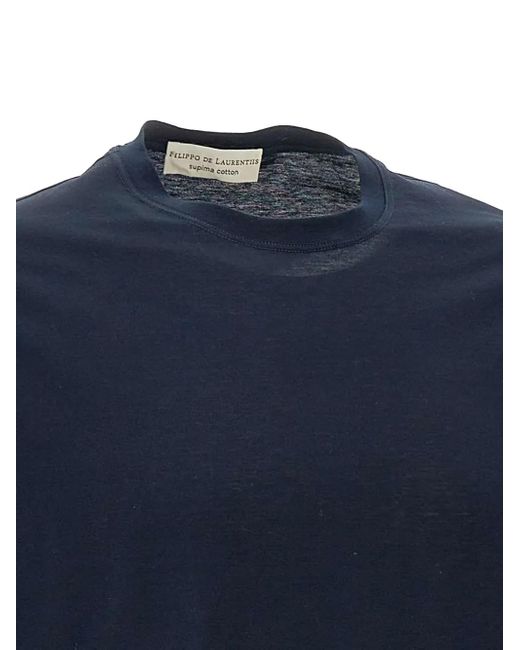 FILIPPO DE LAURENTIIS T-Shirt aus Baumwolle in Blue für Herren