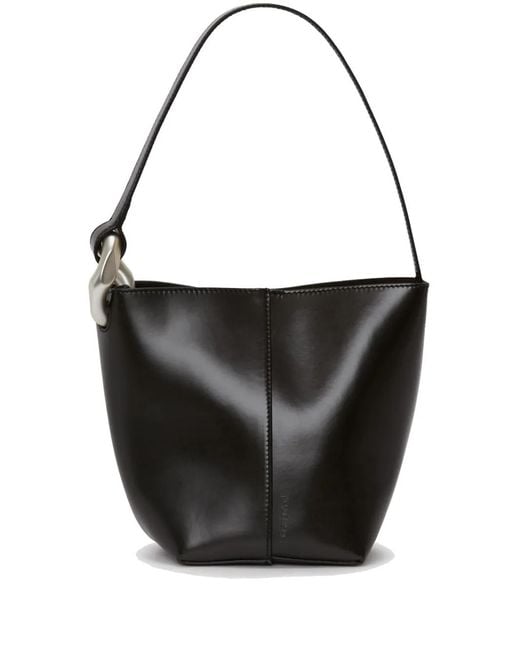 J.W. Anderson Black Small Corner Leather Bucket Bag