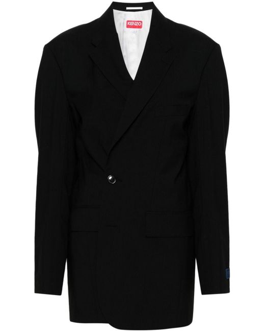 KENZO Black Double-breasted Tailored Blazer