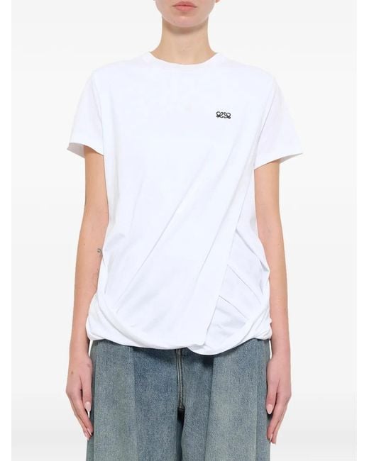 Loewe White Draped T-Shirt