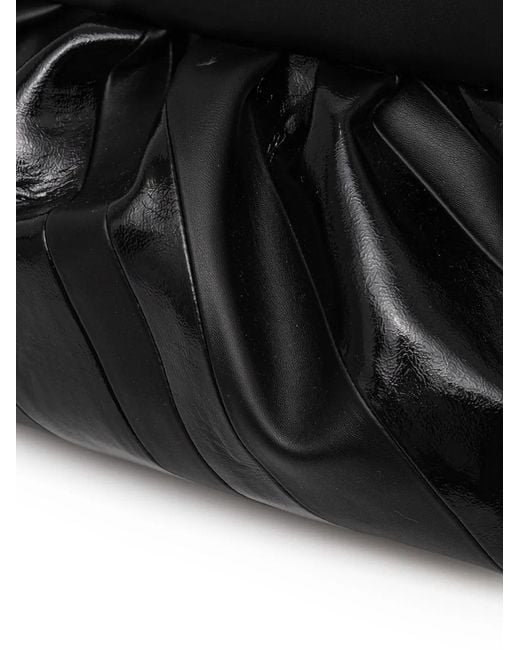 THEMOIRÈ Black Ruched Clutch Bag