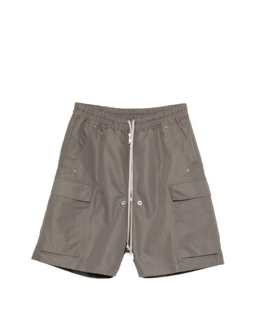 Rick Owens メンズ グレー カーゴドローストリング パンツ