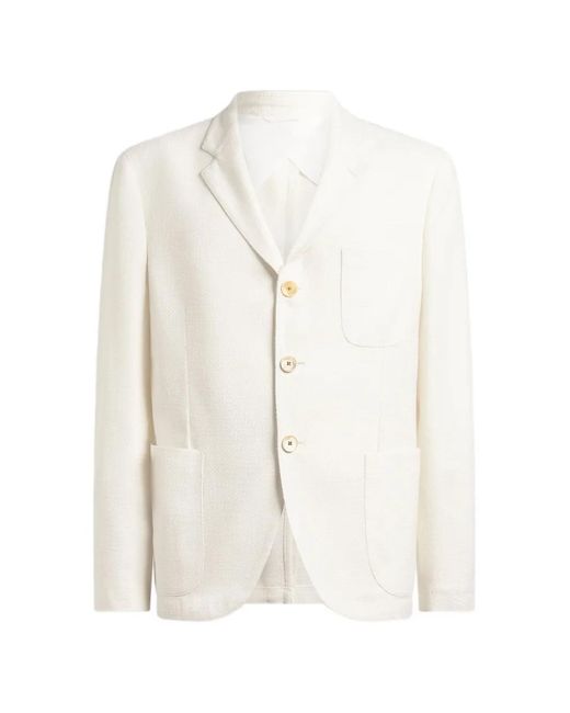 Etro White Cotton Wool Viscose Jacket for men