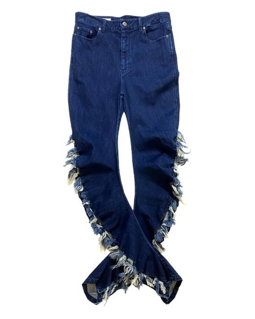 PONDER.ER Blue Gaso Frayed-Hem Jeans
