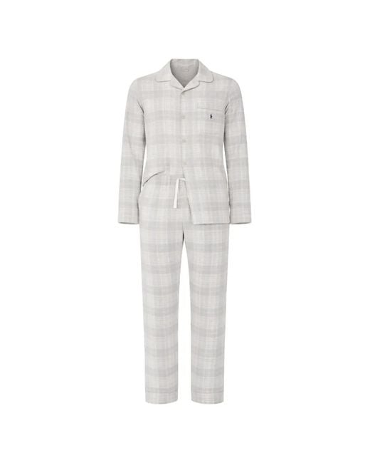 Polo Ralph Lauren White Checked Pajama Set for men