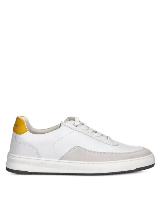 メンズ Filling Pieces Mondo Squash レザースニーカー White