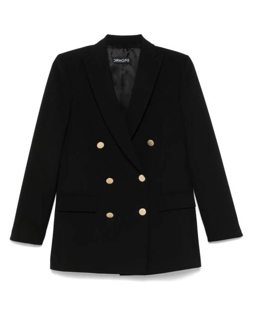 DR. HOPE Black Double-Breasted Blazer