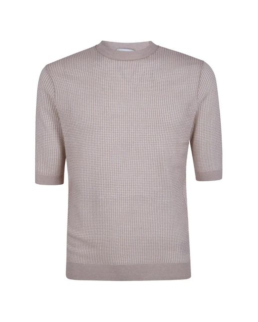 Ballantyne Gray Waffle-Knit Cotton T-Shirt for men