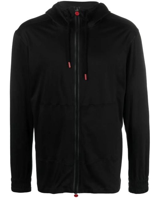 Kiton Black Logo-Charm Hooded Jacket for men