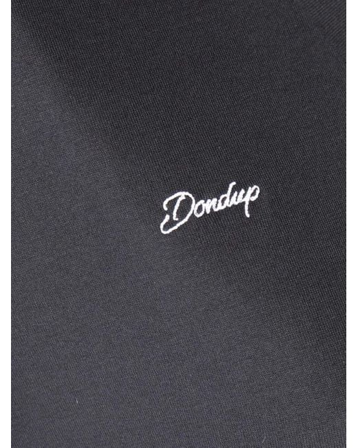 Dondup Black V-Neck Embroidered T-Shirt