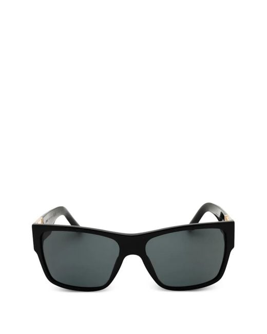 Versace Black Greca Sonnenbrille Mit Eckigem Gestell