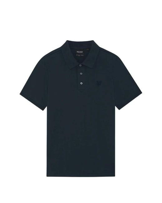 Lyle & Scott Blue Embroidered Logo Polo Shirt for men