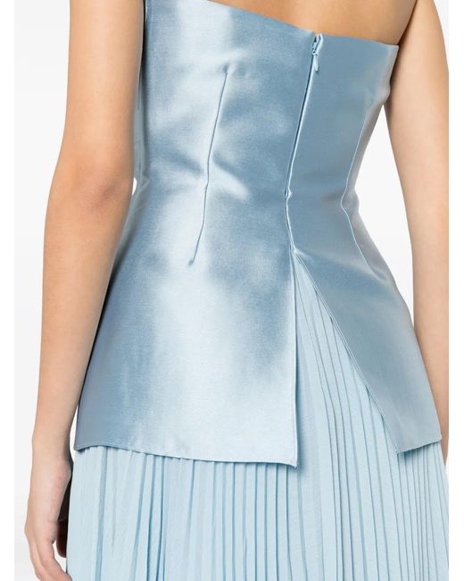 Solace London Blue Claudette Strapless Maxi Dress