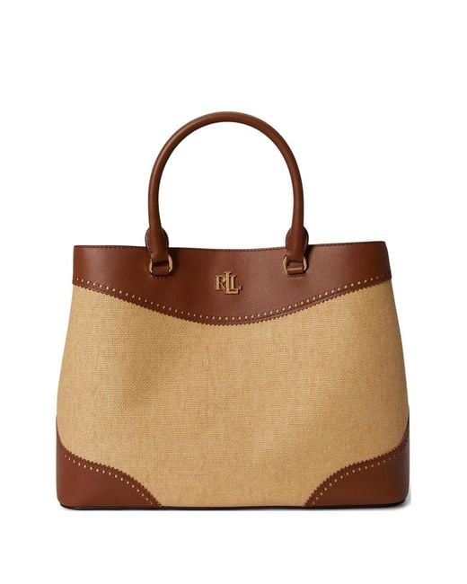 Ralph Lauren Brown Large Marcy Tote Bag