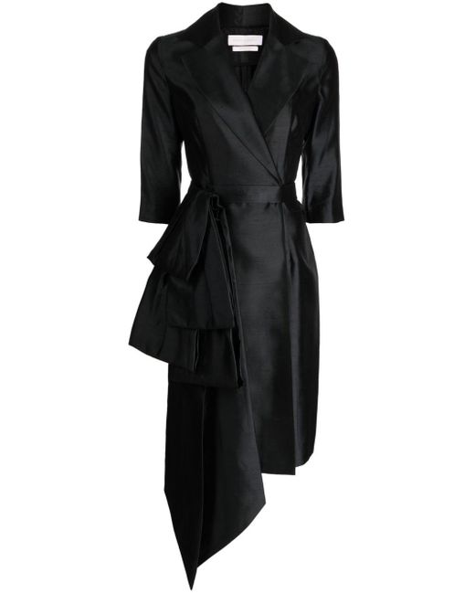 Robe portefeuille à taille ceinturée Saiid Kobeisy en coloris Black