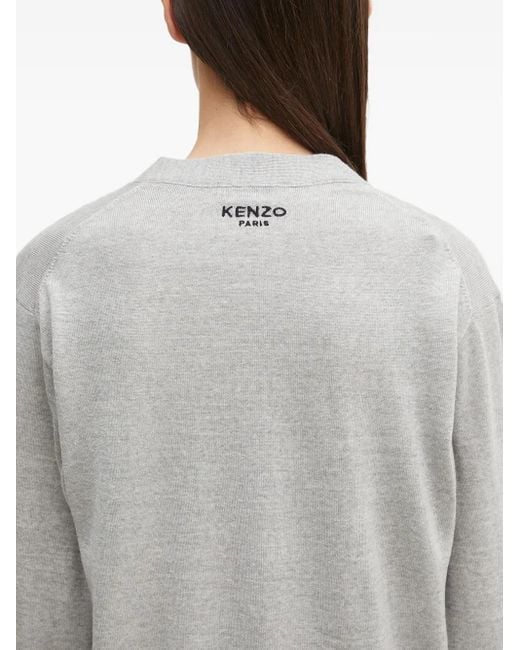 KENZO Gray Wool Cardigan