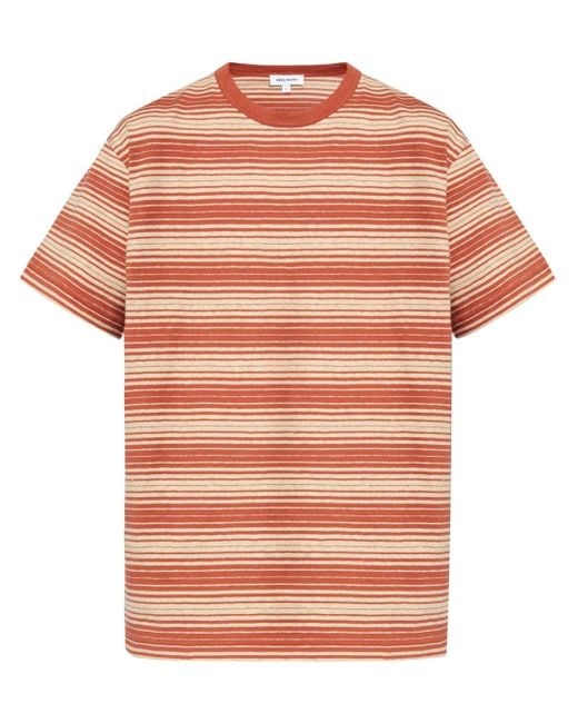 Norse Projects Orange Striped Cotton T-shirt for men