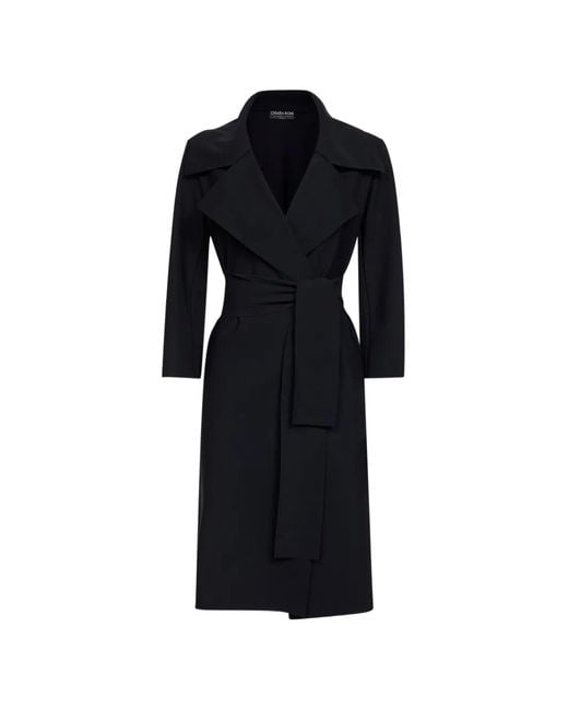 La Petite Robe Di Chiara Boni Black Belted Trench Coat