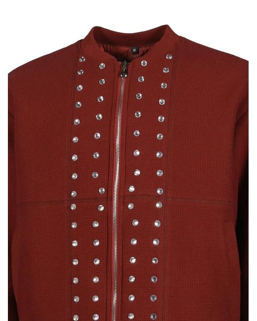 The Edge of Earth™ Red Barilouche Crystal-Embellished Quilted Jacket for men