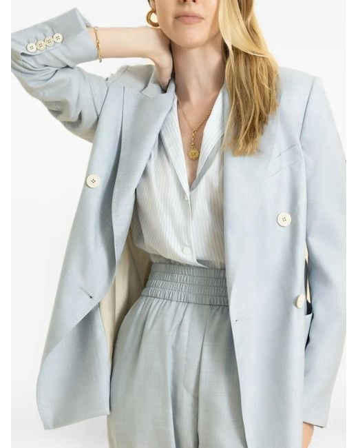Eleventy White Bib-Detail Single-Breasted Blazer