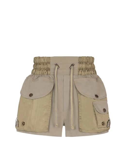 Balmain Natural Cargo Shorts With Elastic Waist