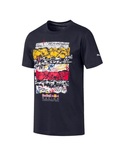 PUMA Blue X Bull Racing Graphic-Print T-Shirt for men