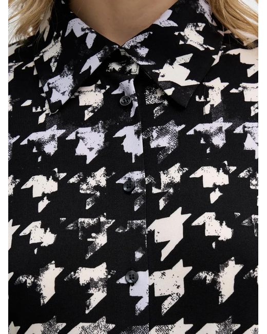 Sisley Blue Houndstooth Buttoned Shirt