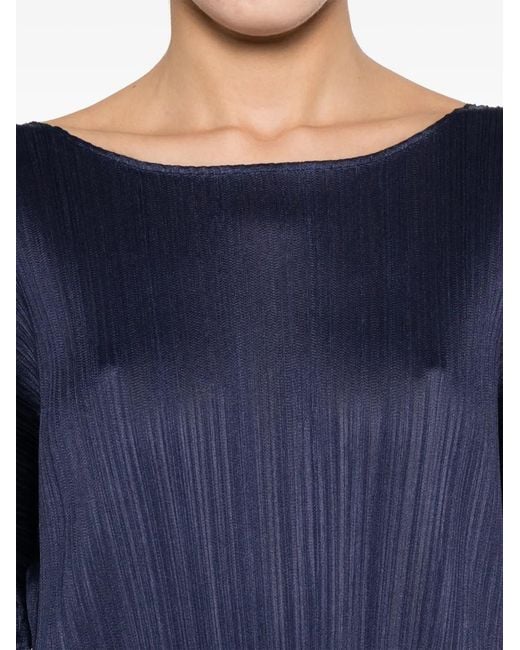 Pleats Please Issey Miyake Blue Pleated Long Dress
