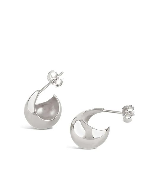 Dinny Hall White Small Scoop Earrings