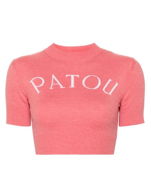 Patou Pink Intarsia-knit Top