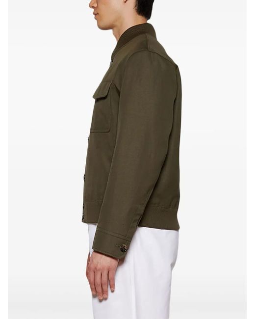 Loro Piana Green Kiku Cotton Shirt Jacket for men