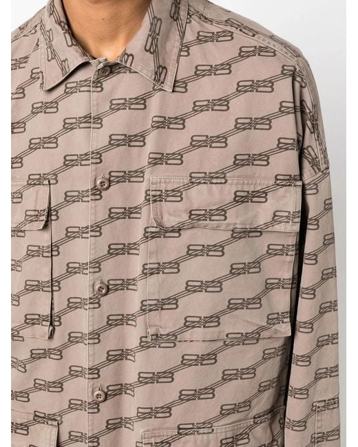 Balenciaga Brown Bb Monogram Cargo Shirt for men