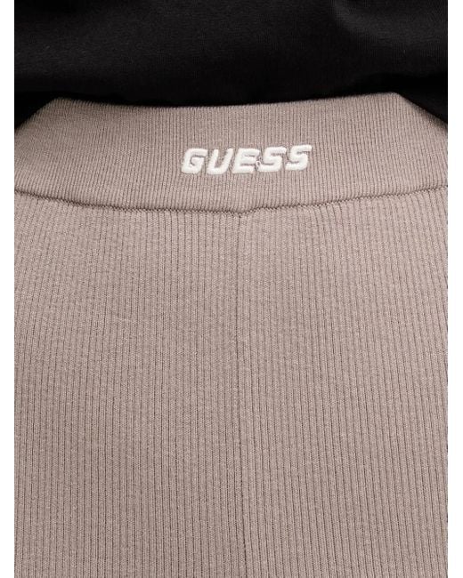 Guess Natural Logo-Detail Ribbed Trousers