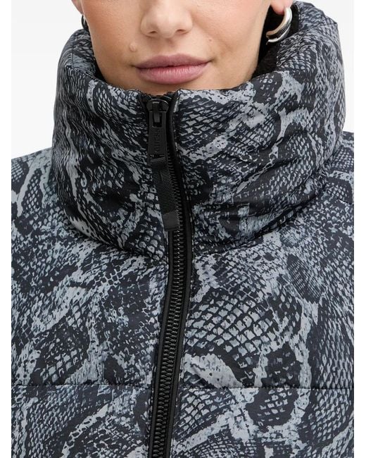 Guess Gray Printed Puffer Jacket