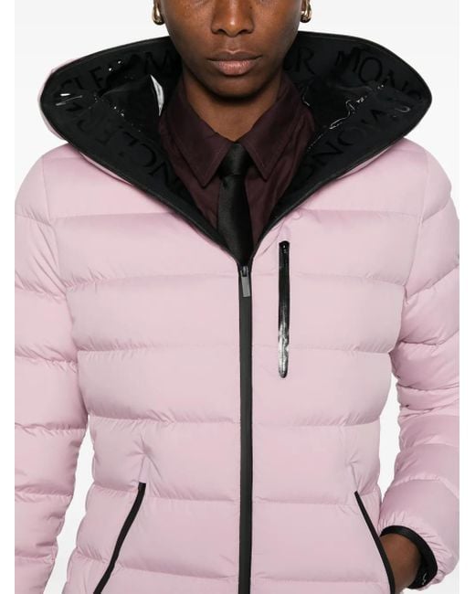Moncler Pink Herbe Hooded Quilted Jacket