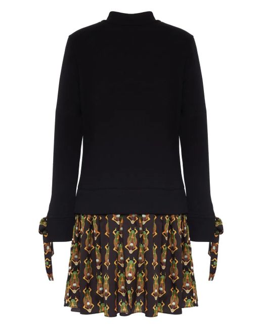 LaDoubleJ Black Sporty Graphic-Print Layered Minidress