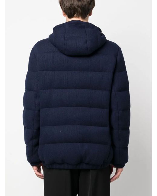 Brunello Cucinelli Blue Cashmere Down Jacket for men
