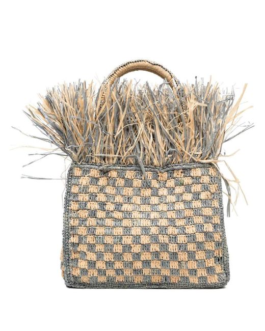 MADE FOR A WOMAN Irene Basketweave Tote Bag in Natural Lyst