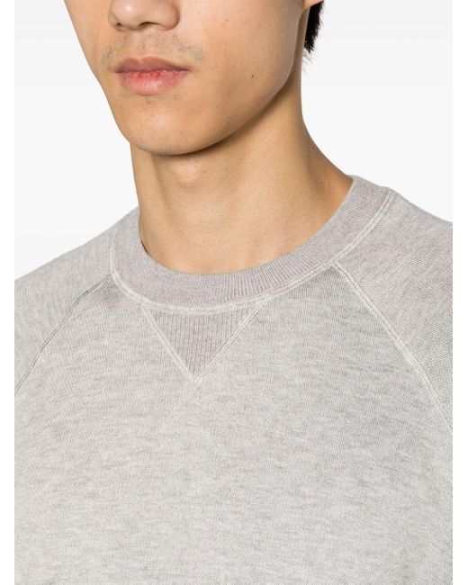 Tom Ford White Crew-neck Mélange Sweatshirt for men