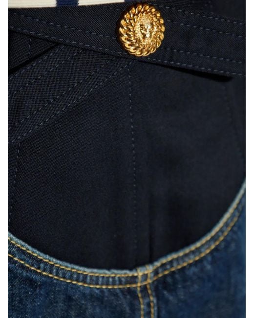 Falda corta vaquera Balmain de color Blue