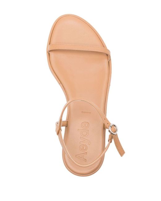 Aeyde Brown Nettie Leather Flat Sandals