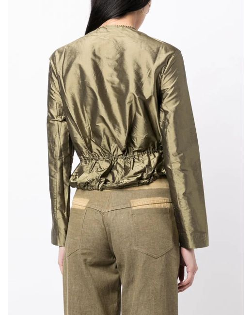 Christopher Esber Green Metallic-Effect Silk Jacket
