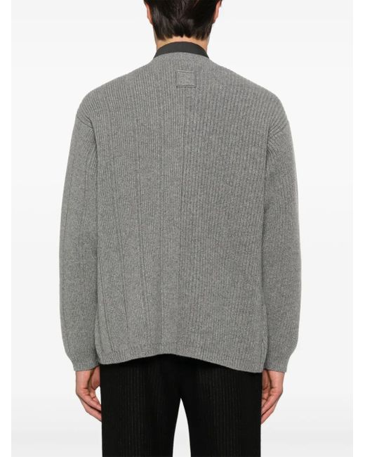 メンズ Fendi リブ カーディガン Gray