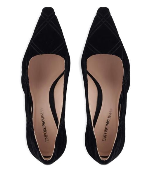 Emporio Armani キルティング パンプス Black
