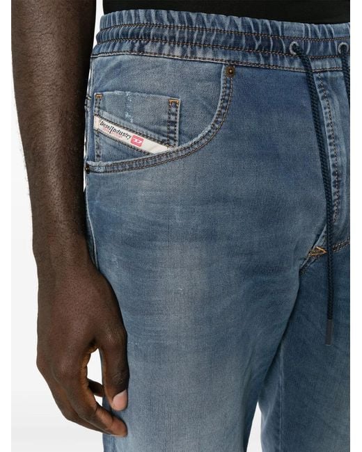 DIESEL Blue Elasticated-Waist Denim Shorts for men