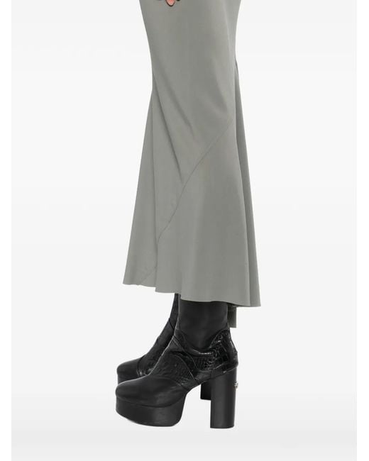 Rick Owens Gray Puddle Hem Fitted Skirt