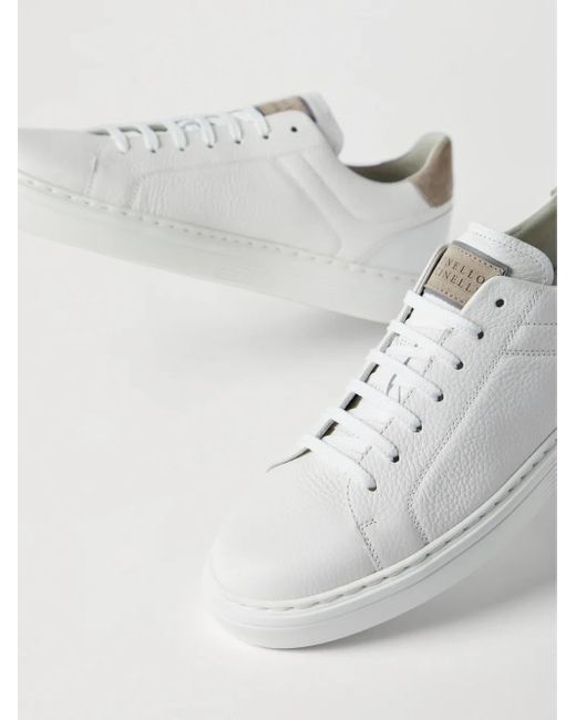 メンズ Brunello Cucinelli ローカット レザースニーカー White